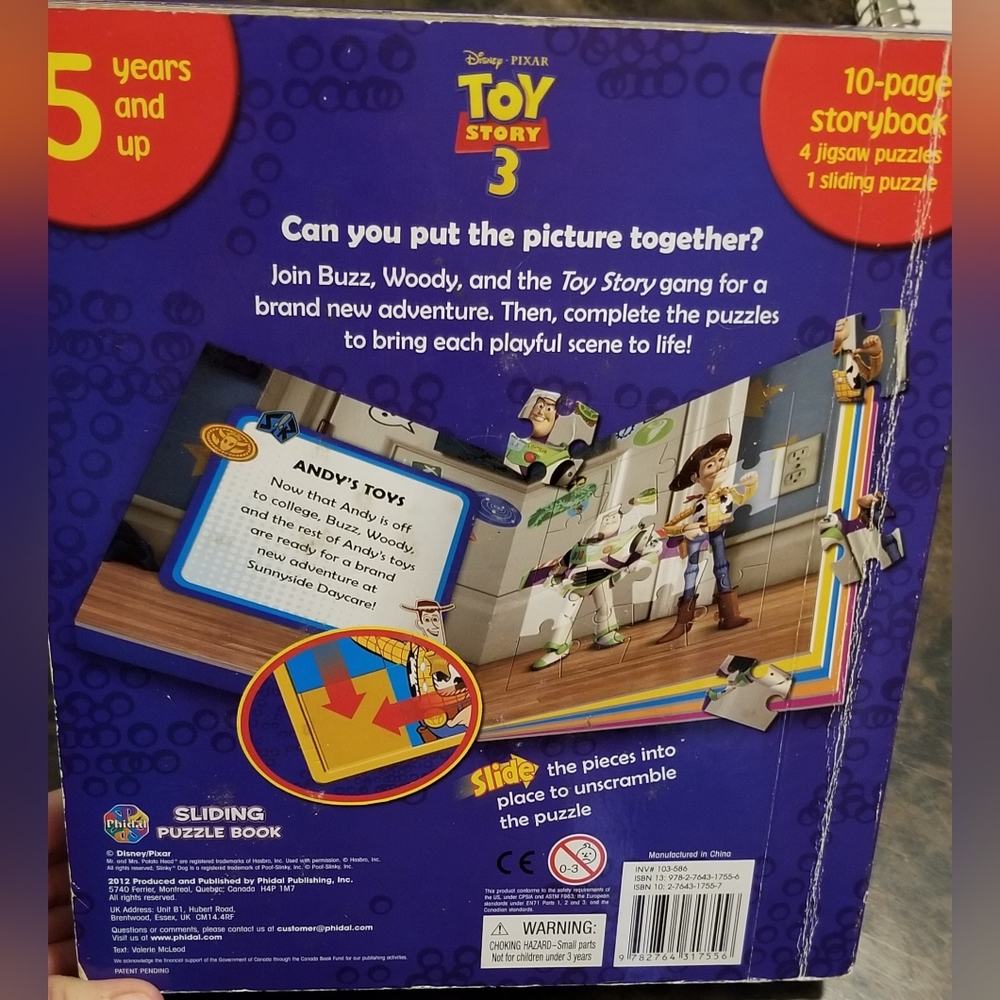 Toy Story 3 Sliding puzzle book - Picture 5 of 5